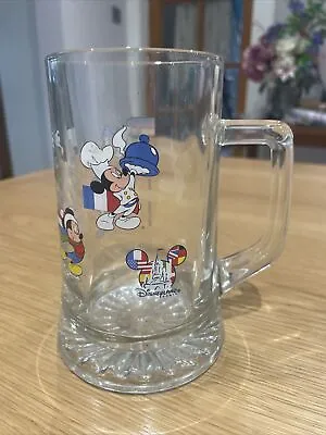 DISNEYLAND PARIS MICKEY MOUSE GLASS TANKARD Europe Country Flags • $12.32