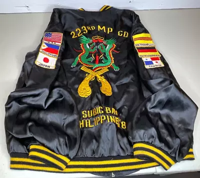 US Army Tour Souvenir Jacket Float Coat Subic Bay Vietnam West Germany • $89.99