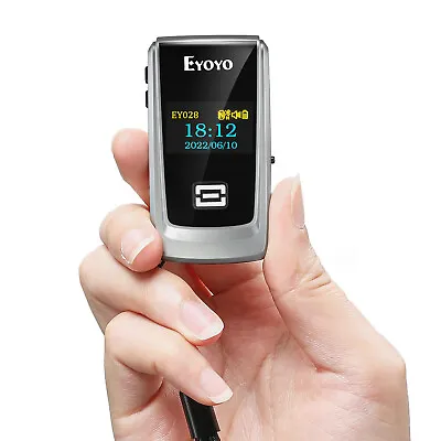 Eyoyo Wireless Bluetooth Mini 2D Barcode Scanner W/ LCD Display QR Code Scanner • $57.32