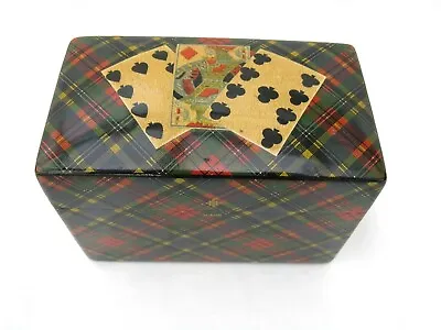 Antique Mc Beth Tartan Ware Playing Card Box Mauchline Ware. Tartanware Box. • £300