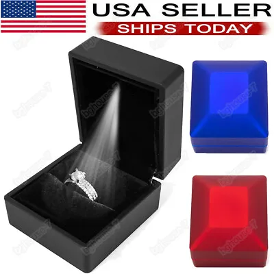 LED Ring Box Jewelry Case Engagement Wedding For Women Gifts Box USA • $6.90