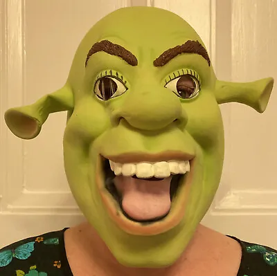 £17 • Buy Adult Shrek Mask Ogre Latex/Rubber Full Head Fancy Dress Costume Accessory-Used