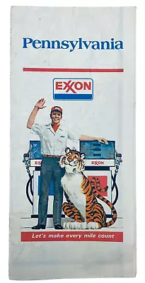 1977 1978 Exxon Pennsylvania Vintage Road Map Tiger Folding 1970s PA • $17.11