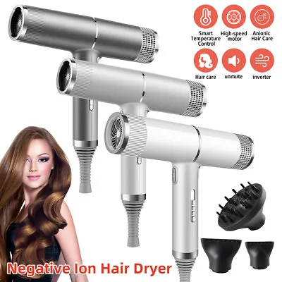 2IN1 Ionic Hair Dryer Blower 2500W Professional Salon Negative Blow Fan Dry Cool • $25.99