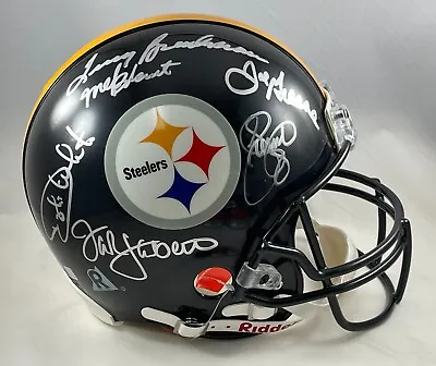 PITTSBURGH STEELERS Autographed X6 Full-Size Helmet Bradshaw Greene Lambert + • $1795