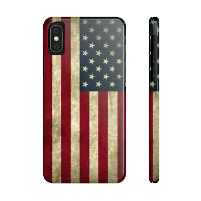 New Slim USA American Patriot Vintage Flag Slim IPhone Case • $16.99