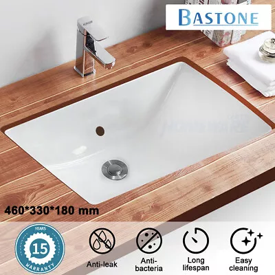 Bathroom Undermount Vanity Insert Hand Wash Basin Ceramic Bowl Sink Gloss White • $85