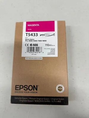 NIB Epson Genuine 110ml Ink T5433 (Magenta)  4000/4400/7600/9600 Exp 7/2017 • $40