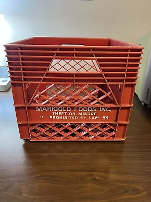 1 Vintage Marigold Foods Inc. 1984 Orange Milk Crate • $39.99