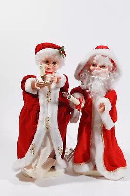 VTG Lighted Animated Retro Christmas Figures Mr. & Mrs. Santa Claus 24  Motrix • $43.20