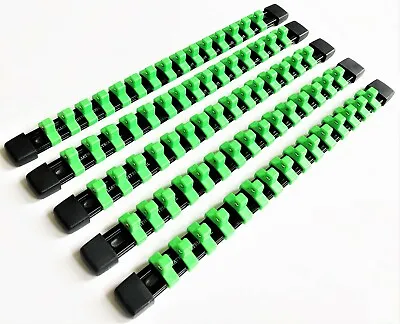 5 Goliath Industrial 3/8  Abs Mountable Socket Rail Holder Organizer Green Sh38g • $20.99