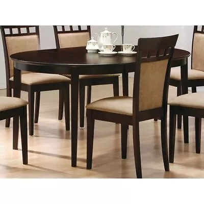 Contemporary Oval Dining Table In Dark Brown Cappuccino Wood Finish • $814.73
