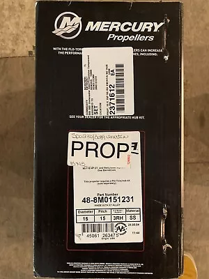 Mercury Enertia Prop 15x15p 3 Blade Rh Ss Part# 8m0151231 (ob) • $700