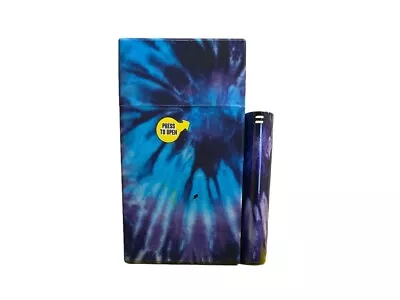 Plastic Design Cigarette Hard Case Holder Fits 100's With Metal Lighter Case • $14.92