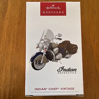 Hallmark 2022 Indian Chief Vintage Motorcycle Christmas Ornament METAL New • $15