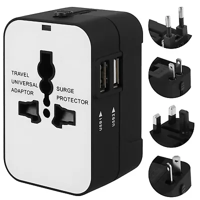 Travel Adapter Universal 2USB Plug Converter Outlet International Power Charger  • $22.79