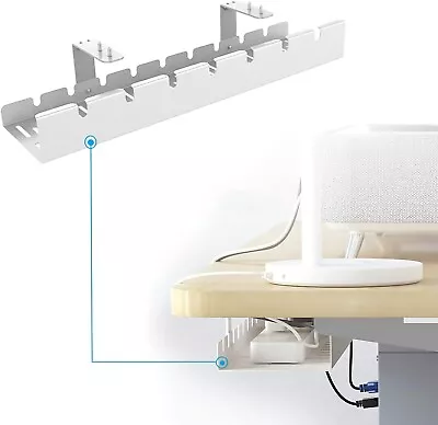 Metal Under Desk Cable Management Tray Standing Desk Cord Wire Organizer White • $33.99