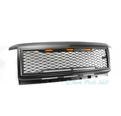 $161.95 • Buy For 15-19 Chevy Silverado 2500 3500 HD Front Bumper Upper Grille W/Lights Black