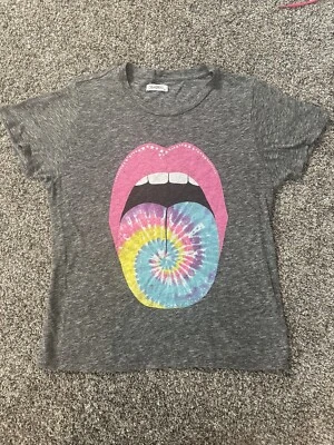 $25 • Buy Lauren Moshi Women Gray Short Sleeve T-Shirt XS (open Mouth)