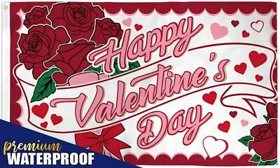 Happy Valentines Day Flag 3x5 Valentine's Day Roses V-day Vday Roses House Flag • $8.88