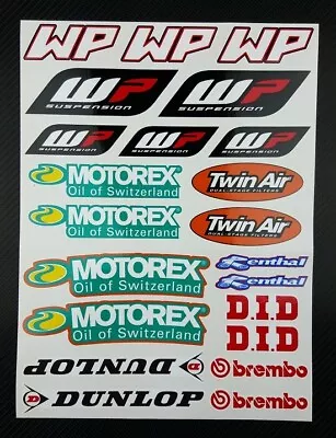 WP Motorex Sponsor Decals Set Sheet Stickers For KTM Graphics Did Twinair Exc Sx • $12.31