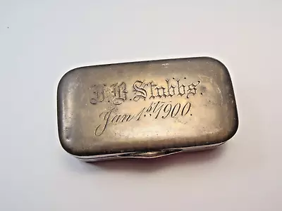 Antique 1900 STERLING SILVER LIDED HINGED BOX 50.7 Grams 2 1/2  X 1 3/8  • $125