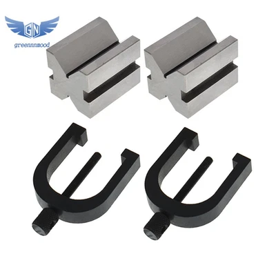 $40.29 • Buy 90 Degree Angle 1-5/8  X 1-1/4  X 1-1/4  V-Block And Clamp Set Hardened Steel