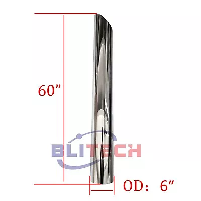 Chrome Stack Pipe 6  X 60  OD Mitre Cut • $155.90