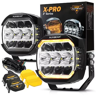 AUXBEAM 5  Side Shooter LED Work Light Bar Pods White Amber DRL For Jeep Offroad • $317.88