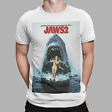 Jaws 2 T-shirt -  Movie Poster 70s 80s Shark Movie Film Retro Yolo Gift Tv • £8.39