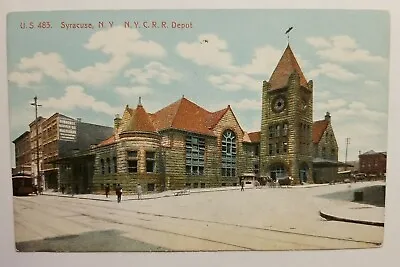 NYCRR Rail Road Depot Station Syracuse NY Streetcar RR 💥 VINTAGE POSTCARD 💥 • £18.23