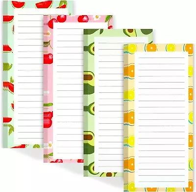 4 Pack Magnetic Notepads For Refrigerator Grocery List Magnet Pad For Fridge Fru • $8.98