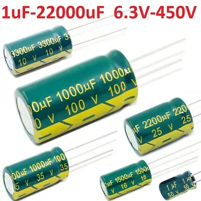 High Frequency LOW Radial Aluminium Electrolytic Capacitor Various Value/Voltage • $8.80