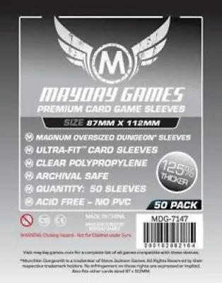 50x Mayday Games Premium Oversized Munchkin Dungeon Sleeves: 87X112mm MDG7147 • £3.25