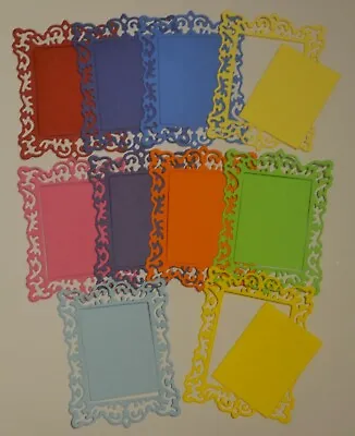 10 Frames Lace Edge Mixed Colour Plain Card Craft Making Scrapbooking Toppers • £1.99