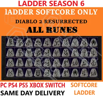 Ladder S6 Sc All Runes Diablo 2 Resurrected Items D2r ✅ Pc Ps4 Ps5 Xbox Switch ✅ • $0.99