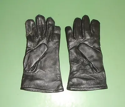 US Military Issue Unisex Black Sheepskin Leather Dress Uniform Lined Gloves Sz 6 • $11.99