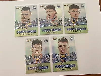 2024 AFL SELECT FOOTY STARS 5 Card North Melbourne Footy Heads Set • $1.99