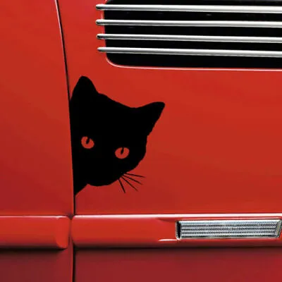 Black Peeking Cat For Car Truck Van Bumper Window Wall Vinyl Decal Sticker  • $1.99