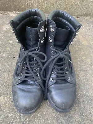 £69 • Buy Gucci GG Monogram Black Leather Canvas Boots Men's UK 9