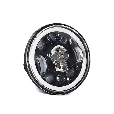 1Pcs 5.75 Inch Motorcycle  Headlight Skull Pattern  Headlight With F4G0 • $32.99