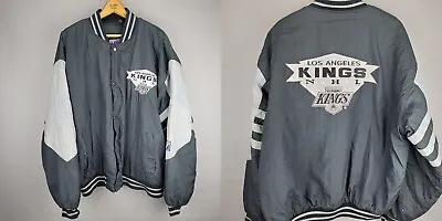 RARE! Vintage Los Angeles LA KINGS Logo 7 Snap Bomber Jacket Men’s XL NHL Hockey • $150
