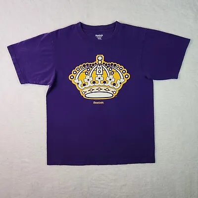 Los Angeles LA Kings Shirt Medium Purple Reebok NHL Hockey Crew Neck T-shirt  • $11.25