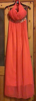 £15 • Buy Eva & Lola, Ladies Size M, Coral Coloured, Long Evening Dress, New With Tags