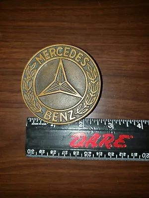 VINTAGE 1970s UB ***MERCEDES BENZ*** LOGO SOLID BRONZE BUCKLE MINT CONDITION • $47