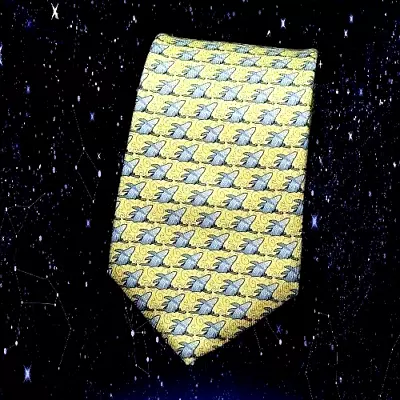 Vineyard Vines Custom Collection Yellow Blue Silk Tie 57 X 3.5  Excellent • $10.99