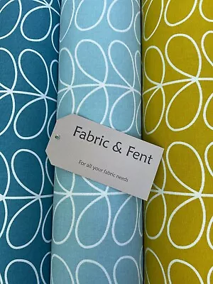 NEW Designer ORLA KIELY Linear Stem Cotton Fabric Curtains/Cushion/Upholstery • £2.50