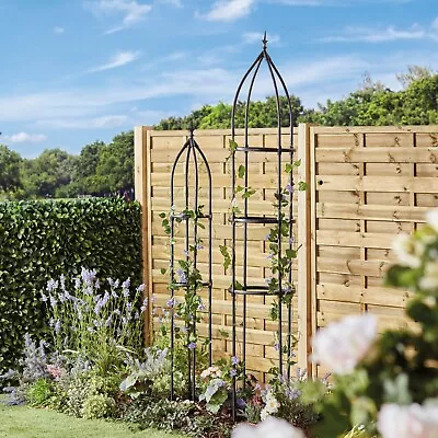 £44.99 • Buy Garden Gear 1.7 / 2.2m Metal Obelisk Climbing Plant Support Frame Trellis NEW