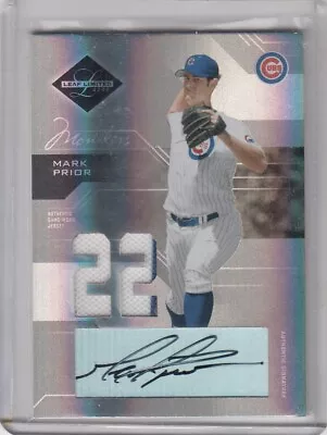 2005 Leaf Limited Monikers Silver Autograph MARK PRIOR Jersey/Auto /25 Cubs • $13.99