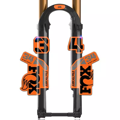  Fork Sticker For 2022 Fox 34 SC MTB Bike Bicycle Fork Decals Orange Black Gray • $14.99